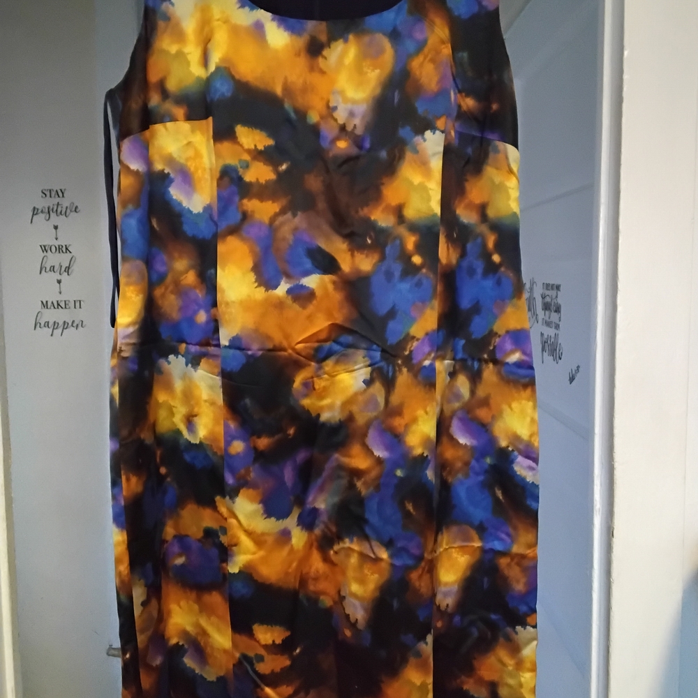 Abstract Floral Sleeveless Dress